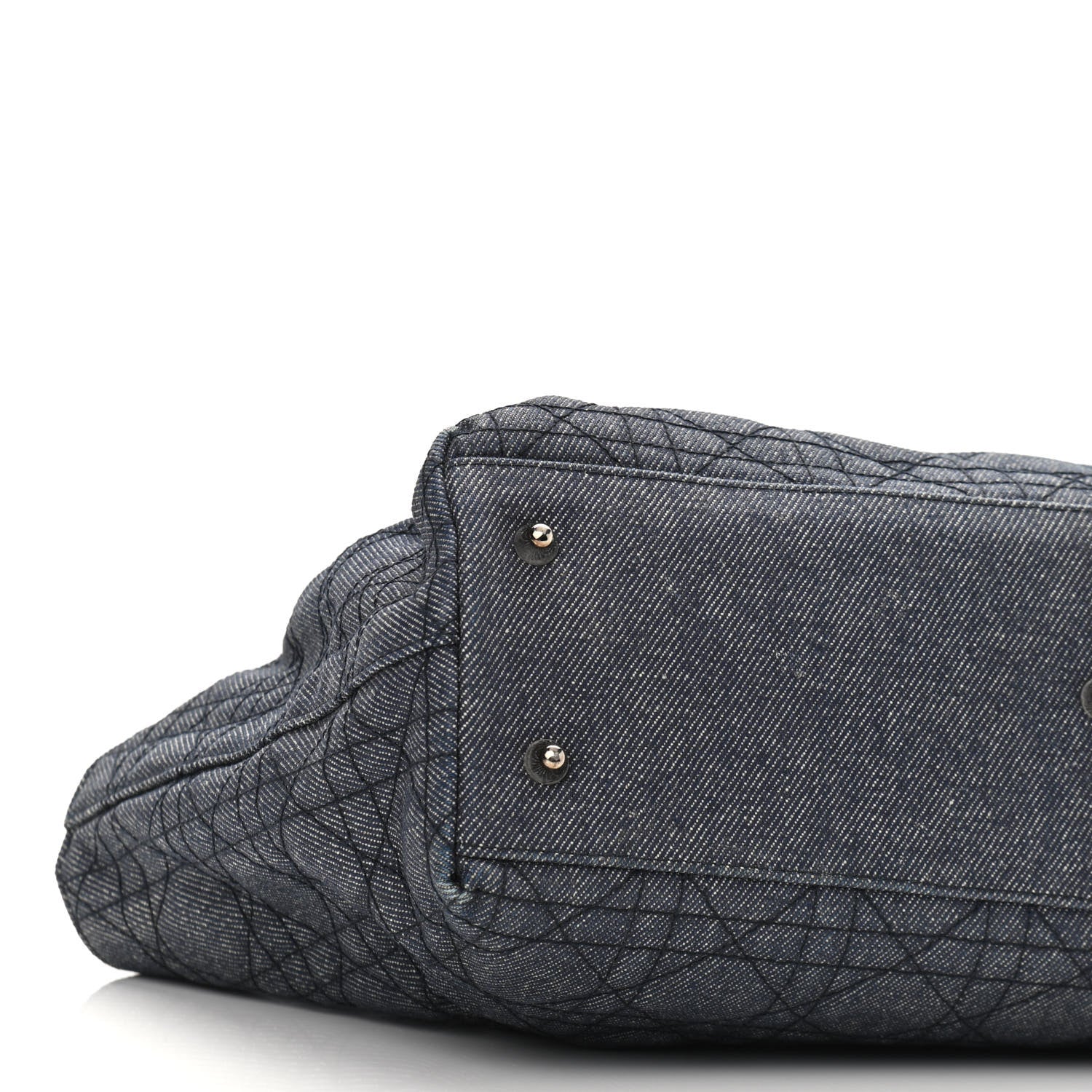 Christian Dior Denim Cannage Lady Dior Shopper Tote Blue 13 of 14