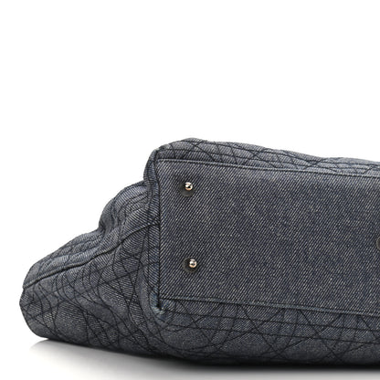 Christian Dior Denim Cannage Lady Dior Shopper Tote Blue 13 of 14