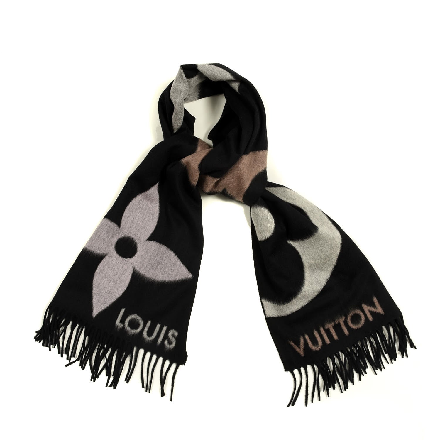 Louis Vuitton Cashmere Wool Oversized Monogram The Ultimate Scarf Black 1 of 3