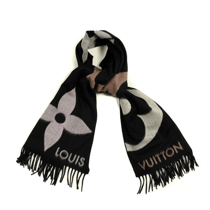 Louis Vuitton Cashmere Wool Oversized Monogram The Ultimate Scarf Black 1 of 3