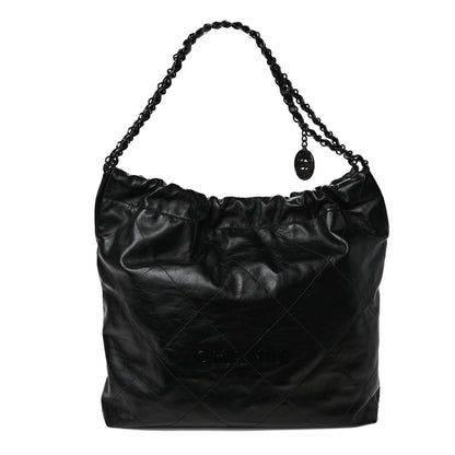 Chanel Shiny Calfskin Quilted Small Chanel 22 So Black 1 of 9
