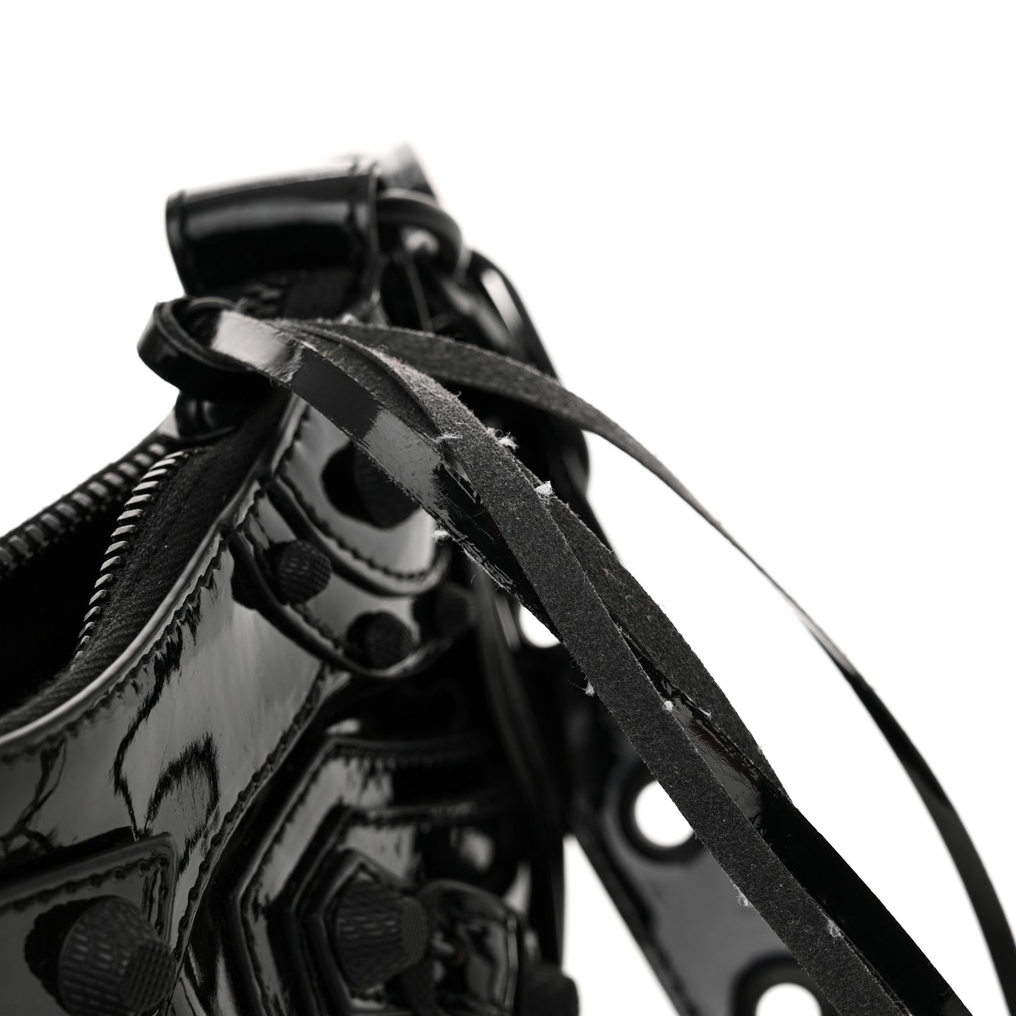 Patent Arena Small Le Cagole Shoulder Bag Black
