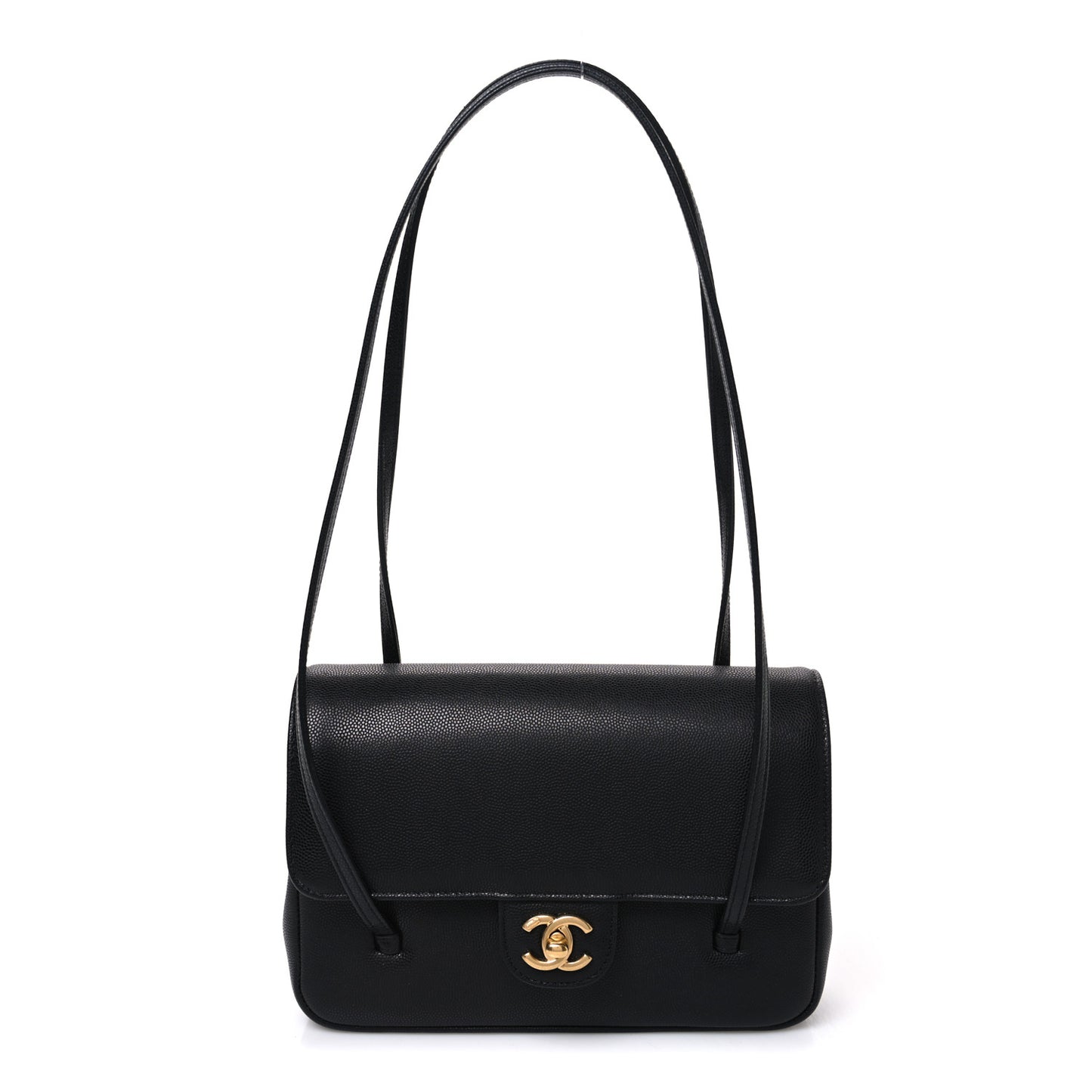 Shiny Caviar Preppy Coco Small Flap Black