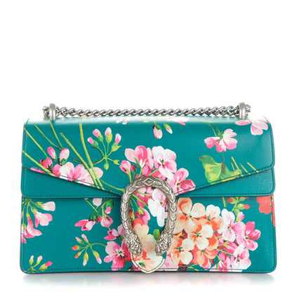 Gucci Calfskin Blooms Print Small Dionysus Shoulder Bag Bright Emerald Multicolor 1 of 7