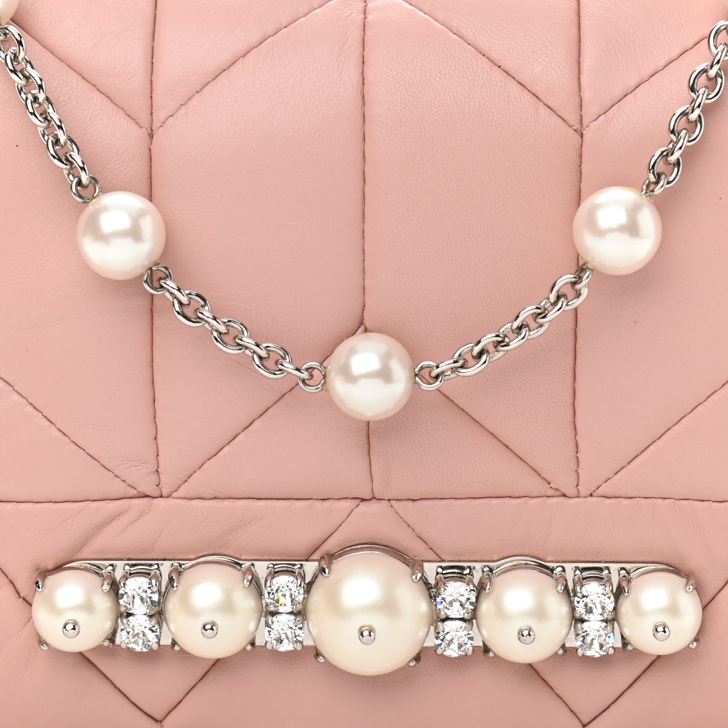 Nappa Patch Pearl Shoulder Bag Orchidea