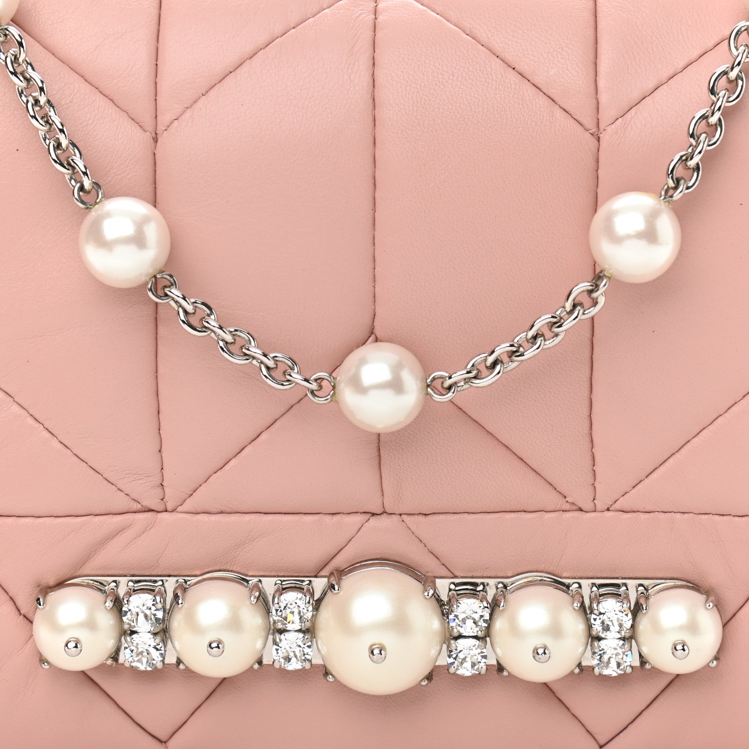 Miu Miu Nappa Patch Pearl Shoulder Bag Orchidea 10 of 12