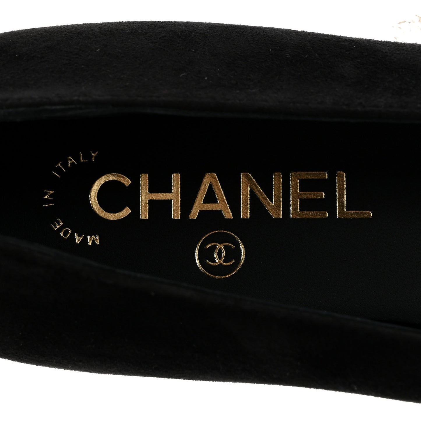 Suede Patent Cap Toe Camellia Ballerina Flats 37.5 Black White