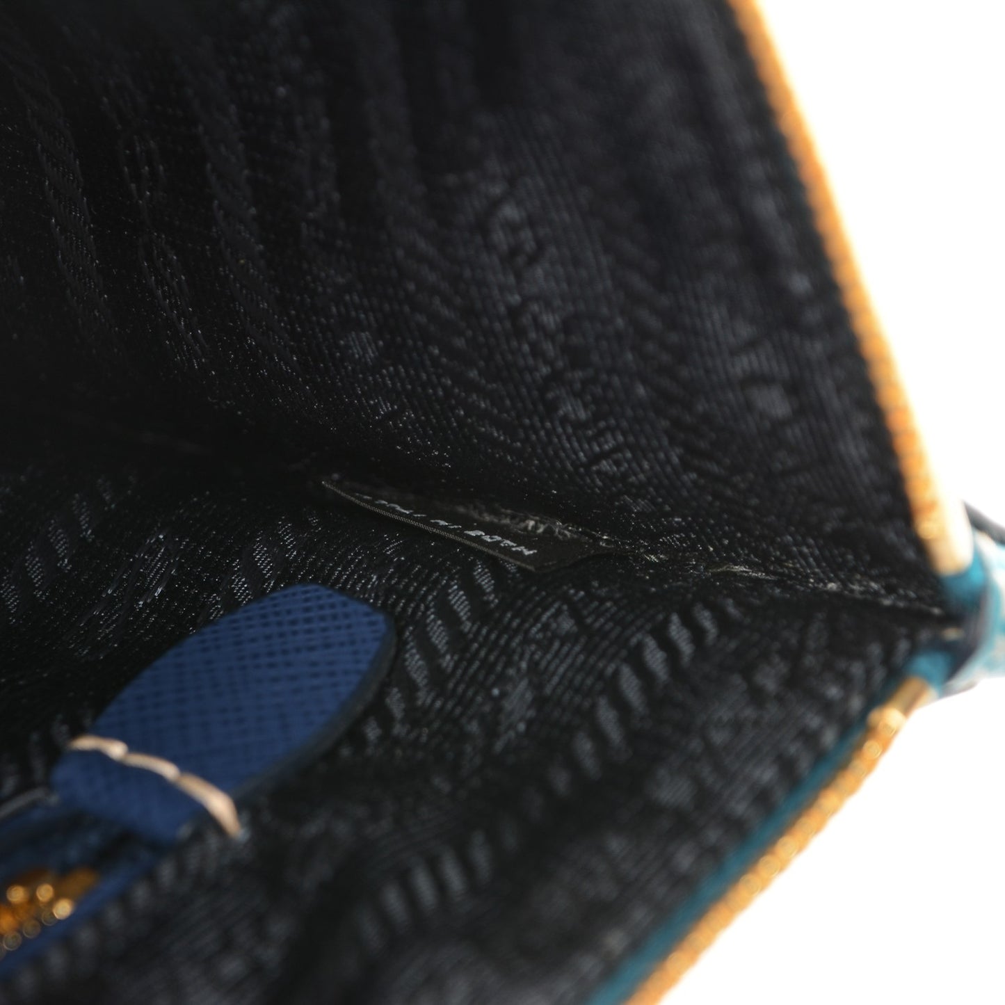 Saffiano Lux Bi-Color Clutch Bleuette Turchese