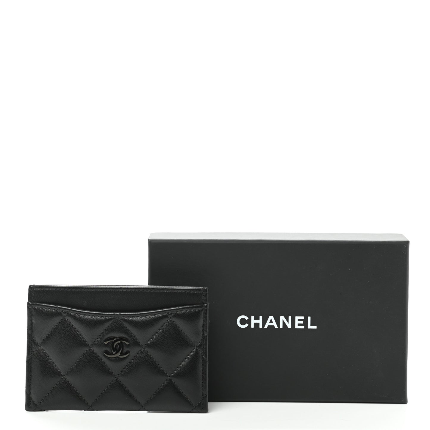 Lambskin Quilted Card Holder So Black