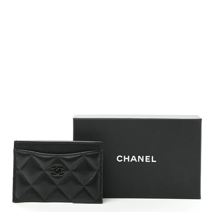 Chanel Lambskin Quilted Card Holder So Black 9 of 9