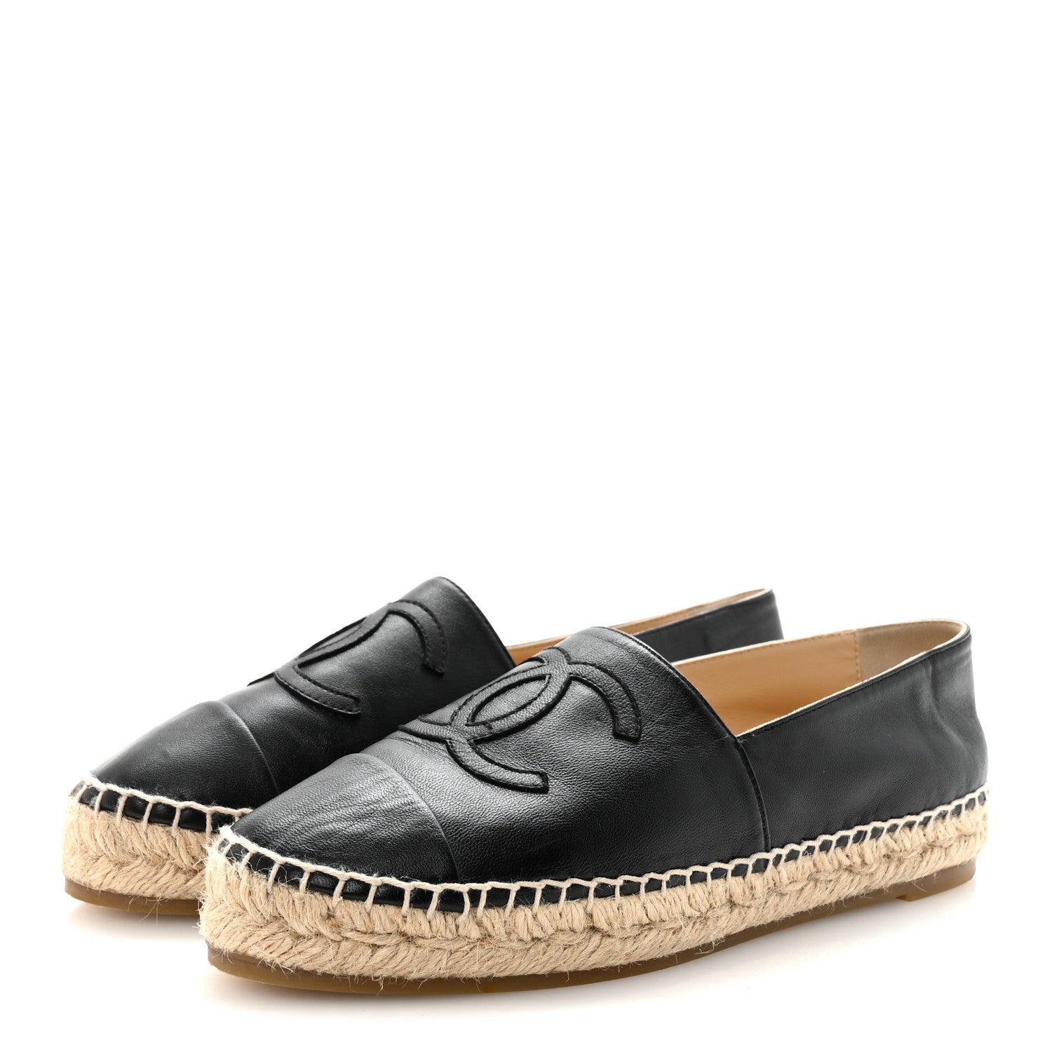 Chanel Lambskin CC Espadrilles 38 Black 4 of 9