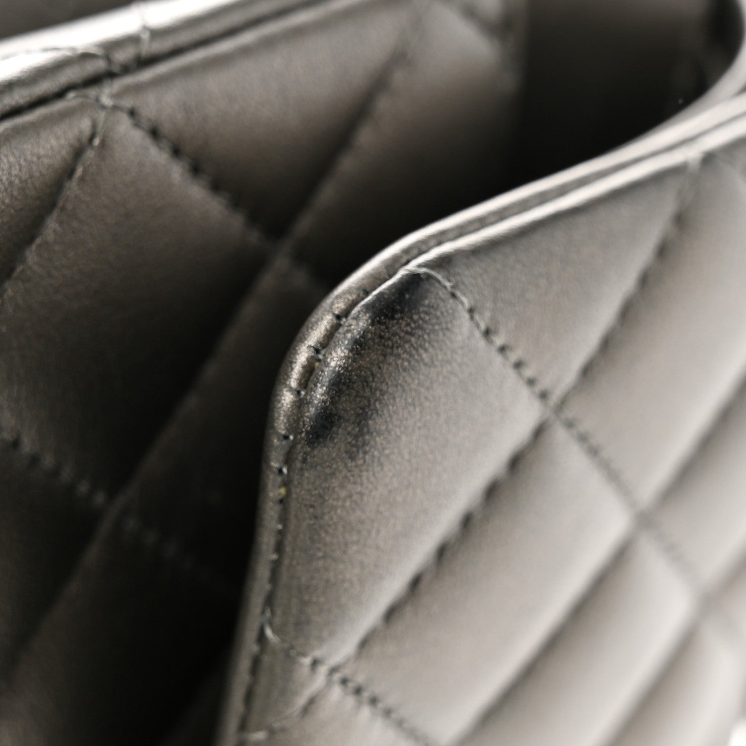Chanel Metallic Calfskin Quilted Medium Double Flap Ruthenium 14 of 16