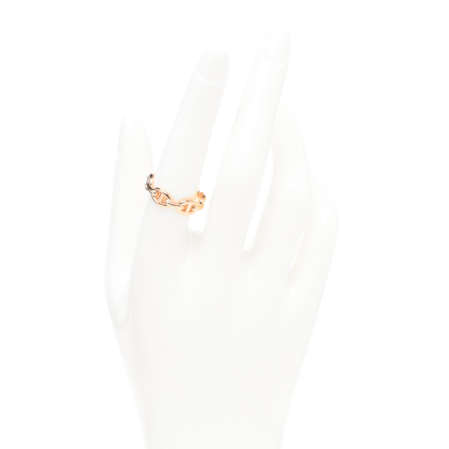 Hermes 18K Rose Gold PM Chaine d'Ancre Enchainee Ring 57 8 2 of 5