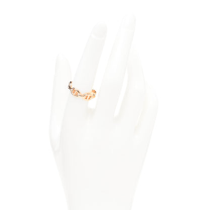 Hermes 18K Rose Gold PM Chaine d'Ancre Enchainee Ring 57 8 2 of 5