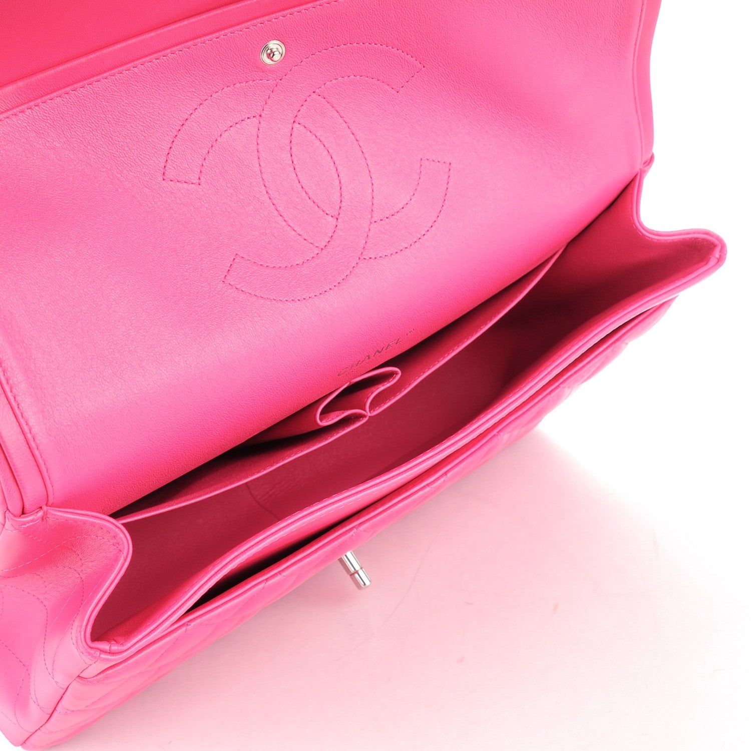 Chanel Lambskin Quilted Maxi Double Flap Fuchsia 5 of 11