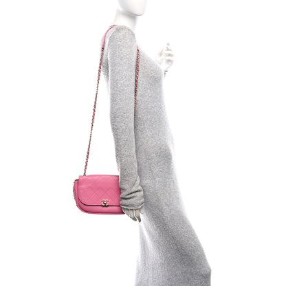 Chanel Goatskin Stitched Casual Trip Single Flap Pink 2 of 10
