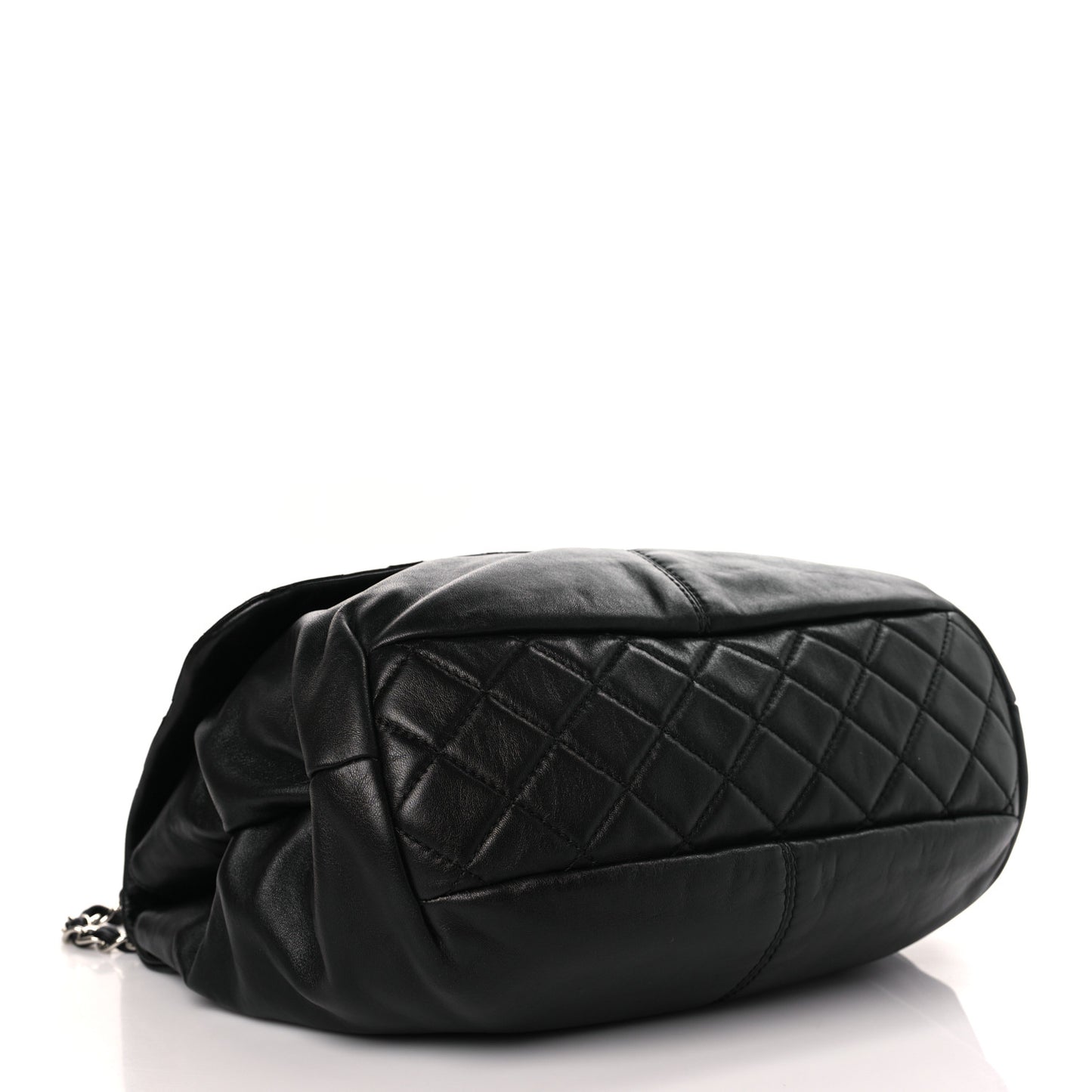 Calfskin Quilted Large Trianon Messenger Flap Black