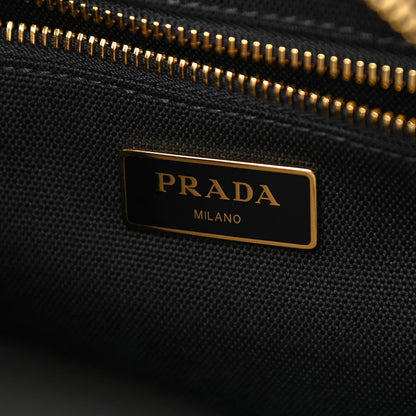 Prada Wicker Canvas Tote Naturale Black 7 of 12