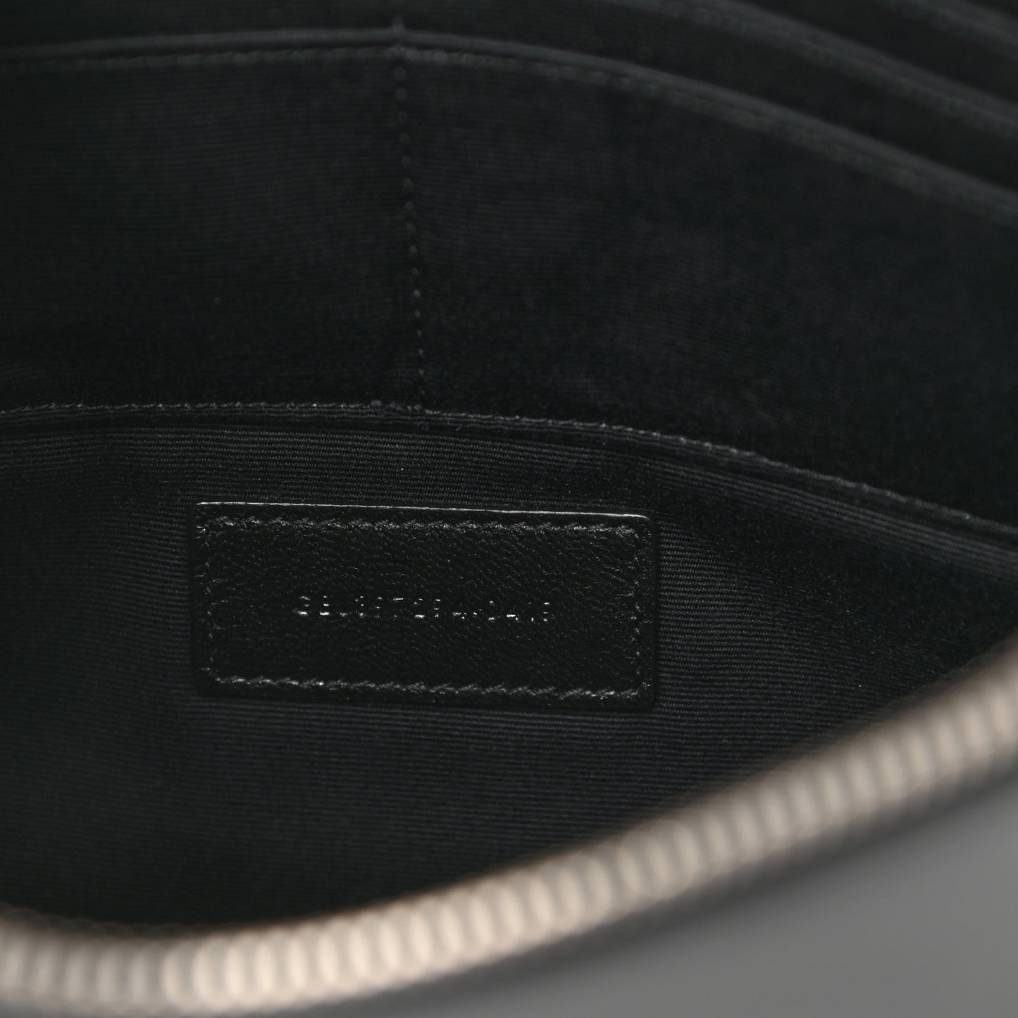 Calfskin Star Logo Zipped Tablet Pouch Black
