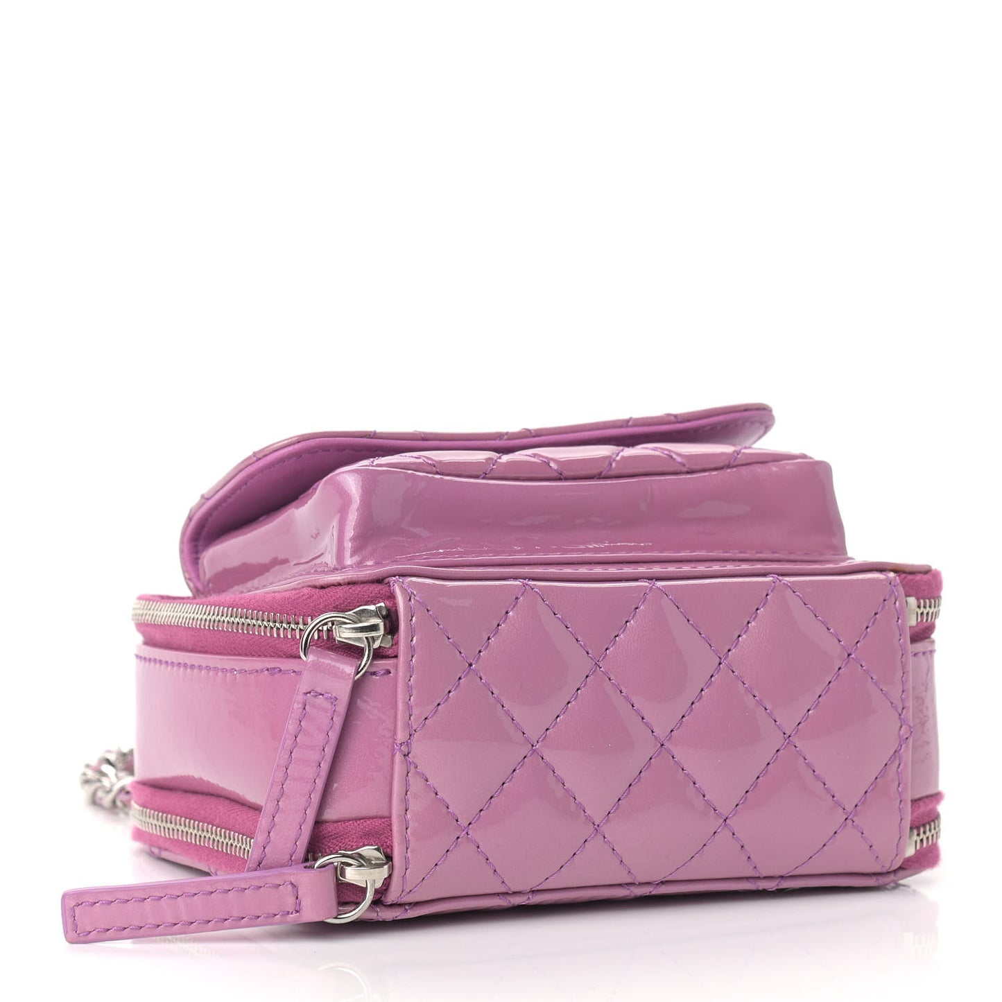 Patent Quilted Small Pocket Box Camera Case Purple