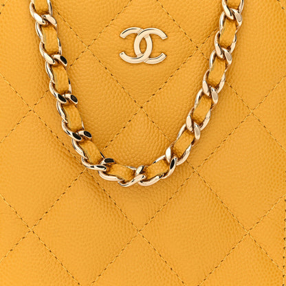 Chanel Caviar Quilted Phone Holder Wallet On Chain WOC Yellow 8 of 12