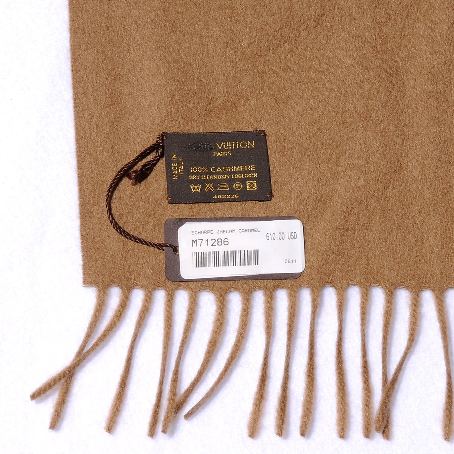 Louis Vuitton Cashmere Jhelam Stole Caramel 4 of 4