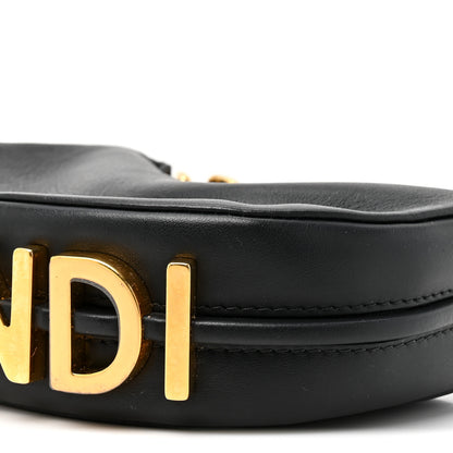 Fendi Vitello Grace Matte Nano Fendigraphy Hobo Charm Black Black 9 of 10