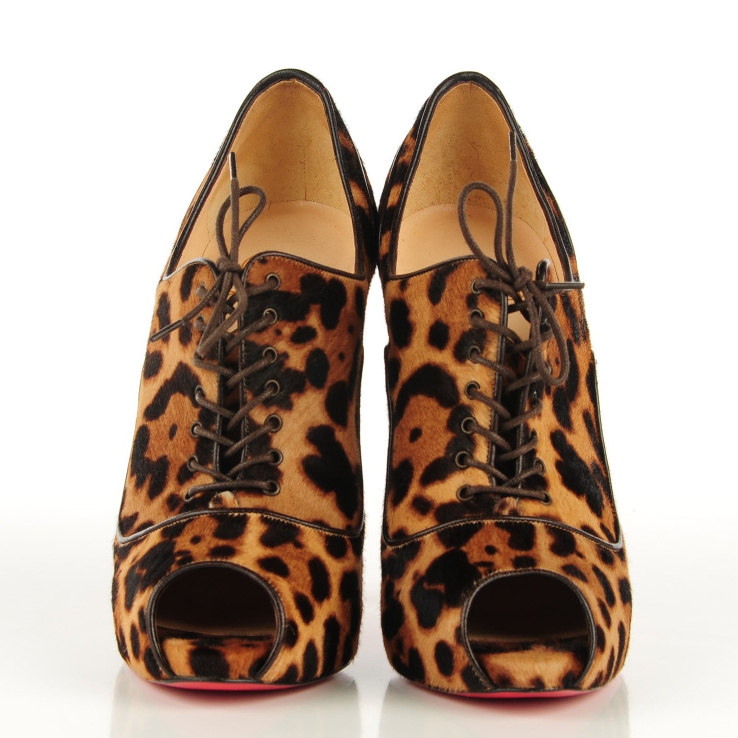 Leopard Calf Hair Lady Derby Ankle Boots 39