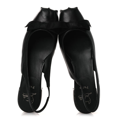 Christian Louboutin Nappa Mamaflirt 30mm Bow Sling Ballerinas 39 Black 2 of 10