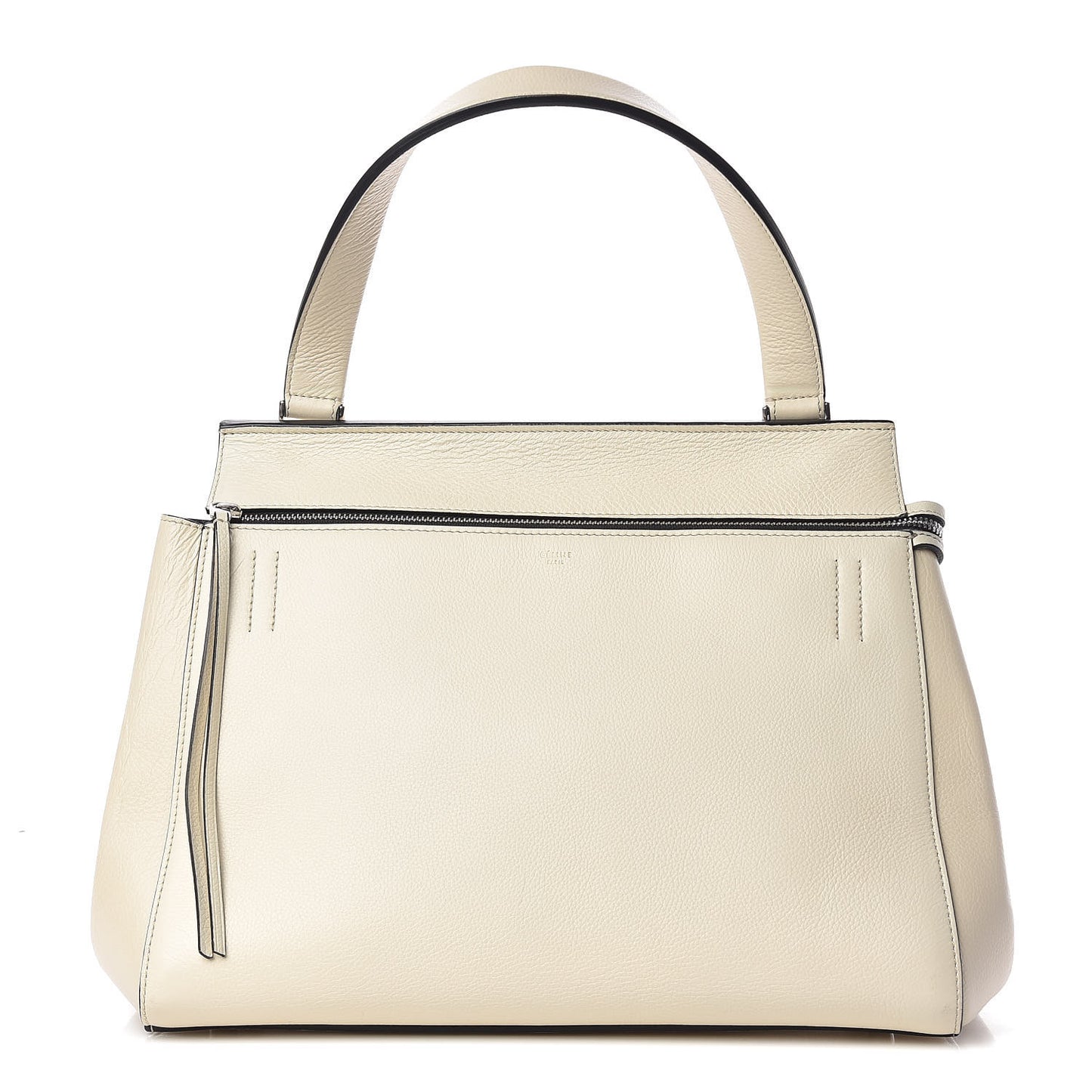 Grained Calfskin Medium Edge Shoulder Bag Cream