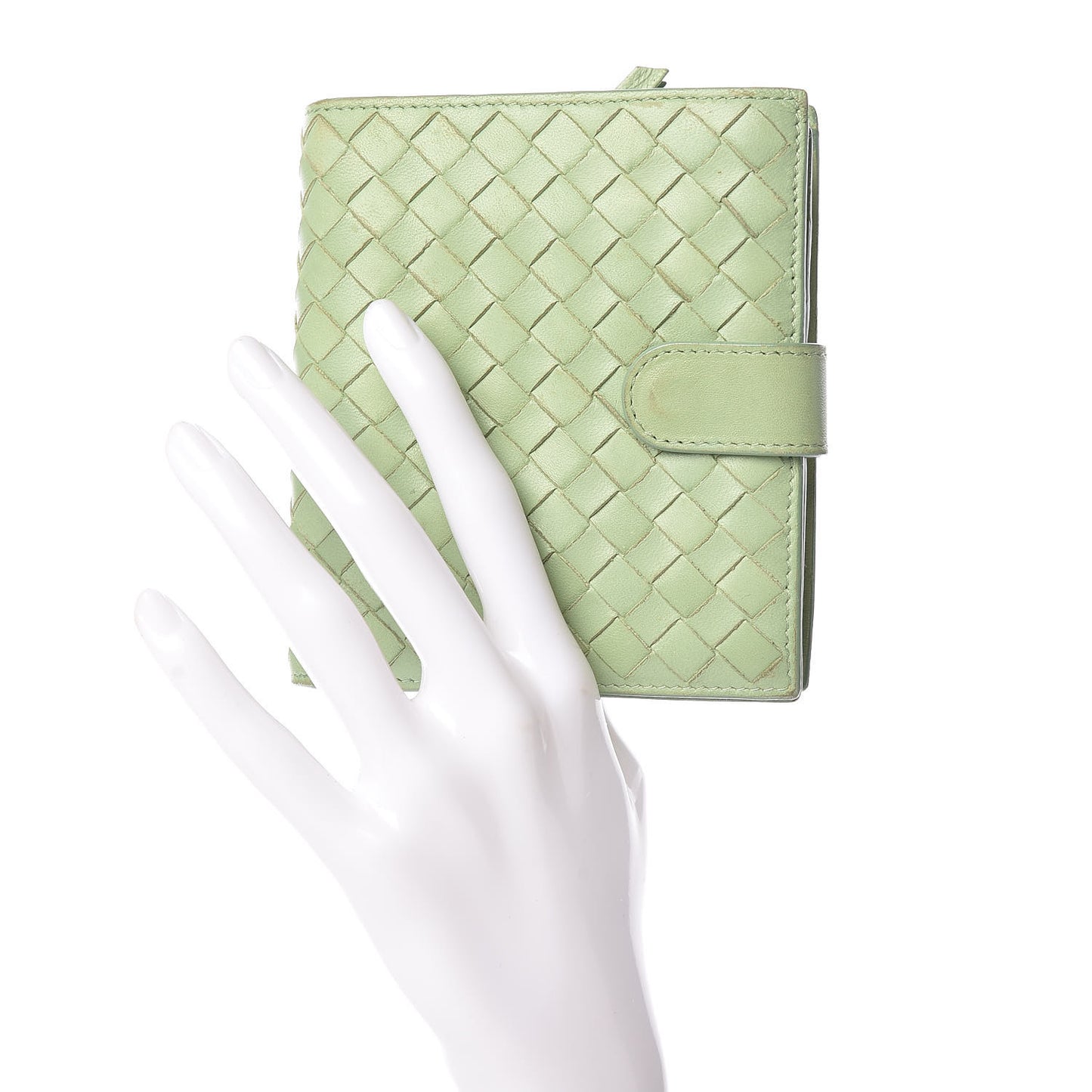 Nappa Intrecciato French Flap Wallet Green