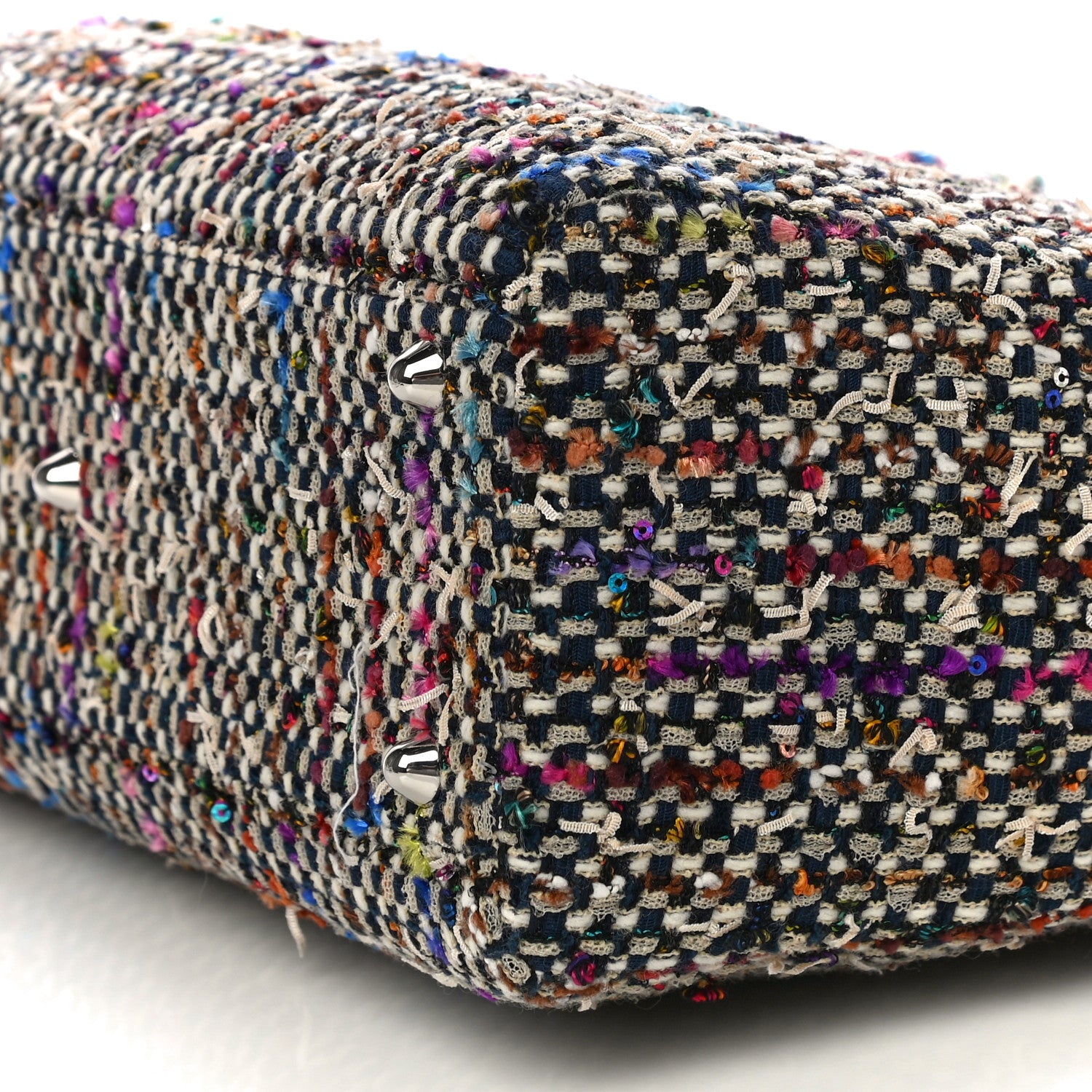 Christian Dior Tweed Embroidered Fringe Large Lady Dior Multicolor Purple 8 of 10