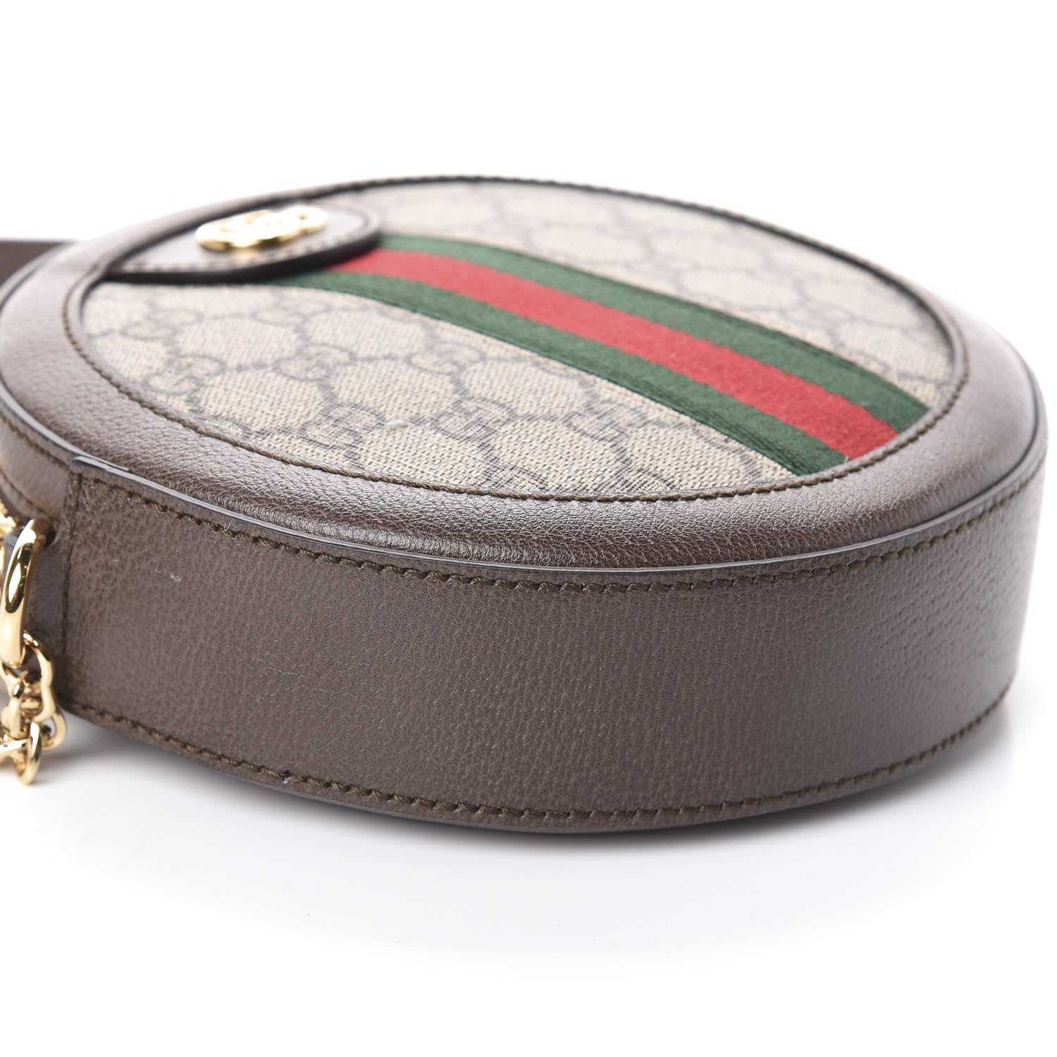 Gucci GG Supreme Monogram Web Mini Ophidia Round Shoulder Bag Brown 7 of 8