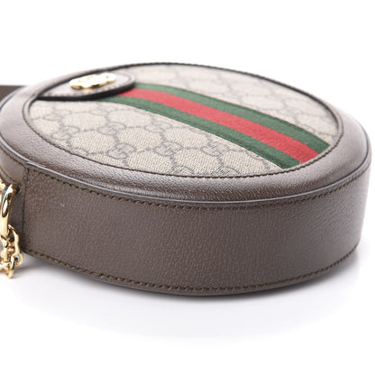 Gucci GG Supreme Monogram Web Mini Ophidia Round Shoulder Bag Brown 7 of 8