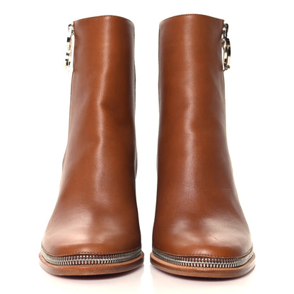 Christian Louboutin Calfskin CL Zip Booty 70 Ankle Boots 37 Cuoio 3 of 8