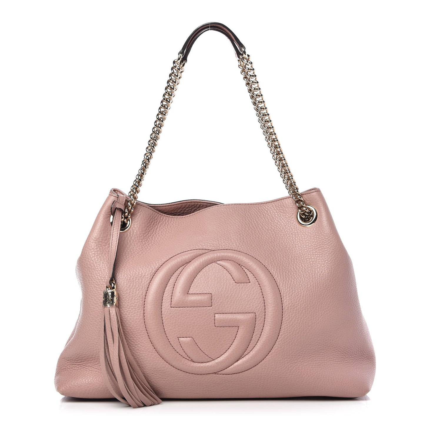Pebbled Calfskin Medium Soho Chain Shoulder Bag Dark Cipria