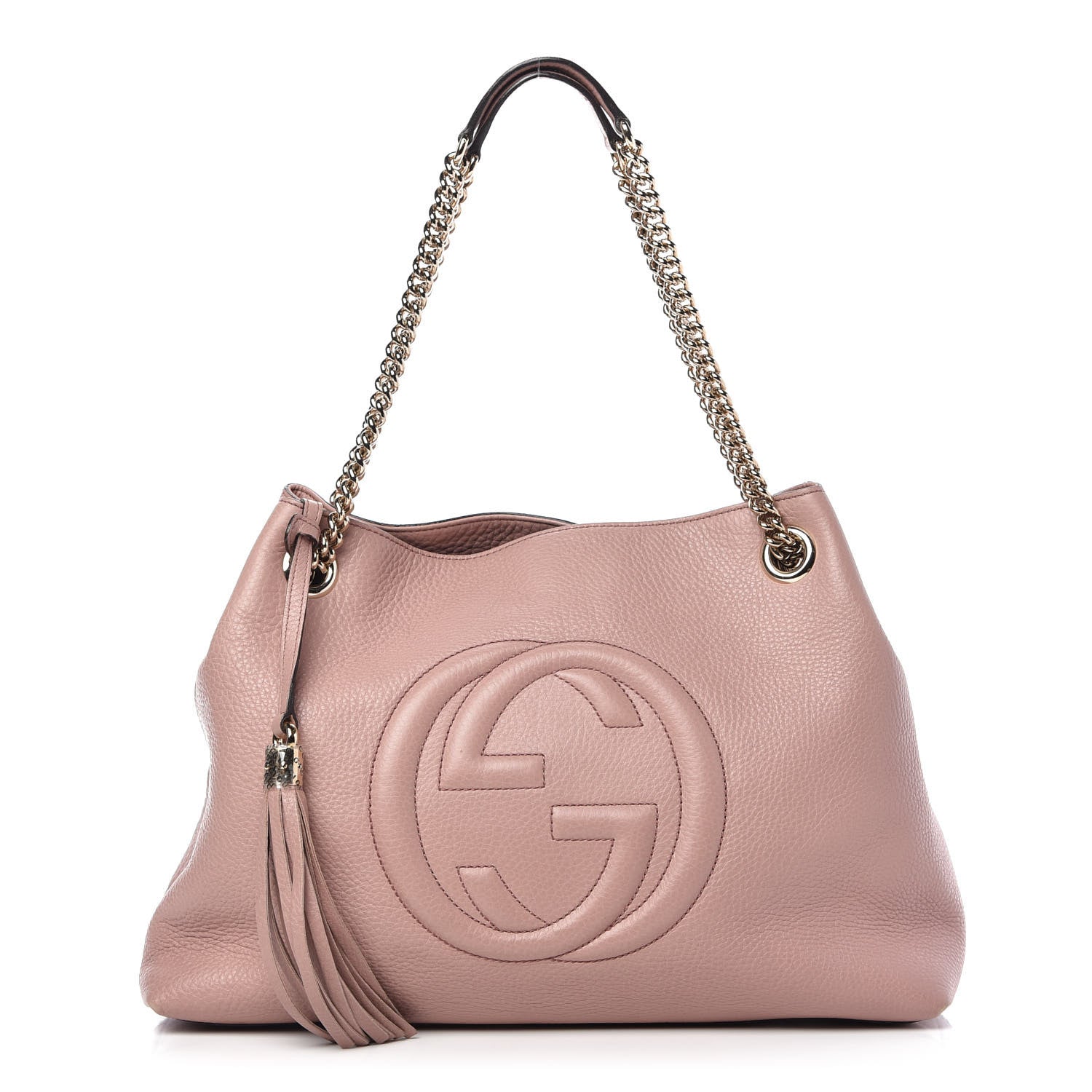 Gucci Pebbled Calfskin Medium Soho Chain Shoulder Bag Dark Cipria 1 of 9