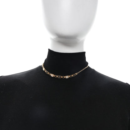 Chanel Metal Enamel CC Squares Choker Gold White Black 2 of 4