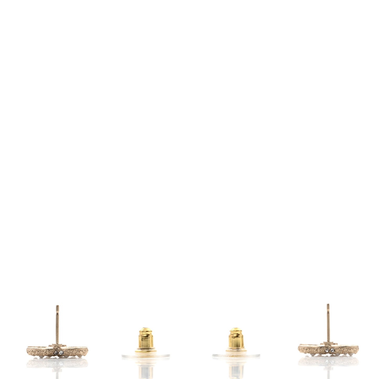 Pearl Crystal CC Earrings Gold