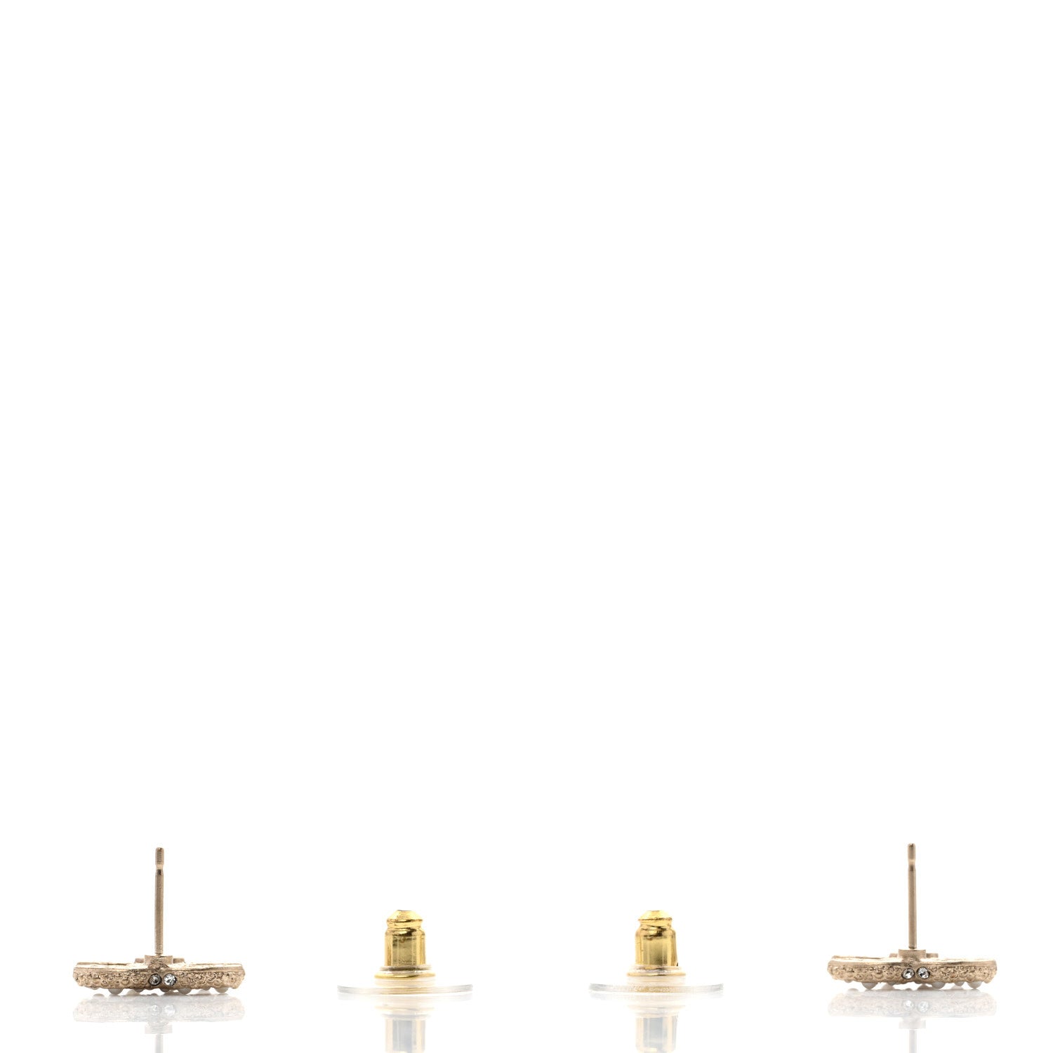 Chanel Pearl Crystal CC Earrings Gold 3 of 5