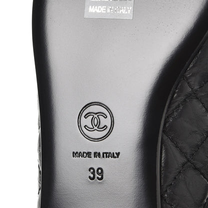 Chanel Aged Calfskin Quilted Cap Toe Ballerina Flats 39 Black 6 of 11