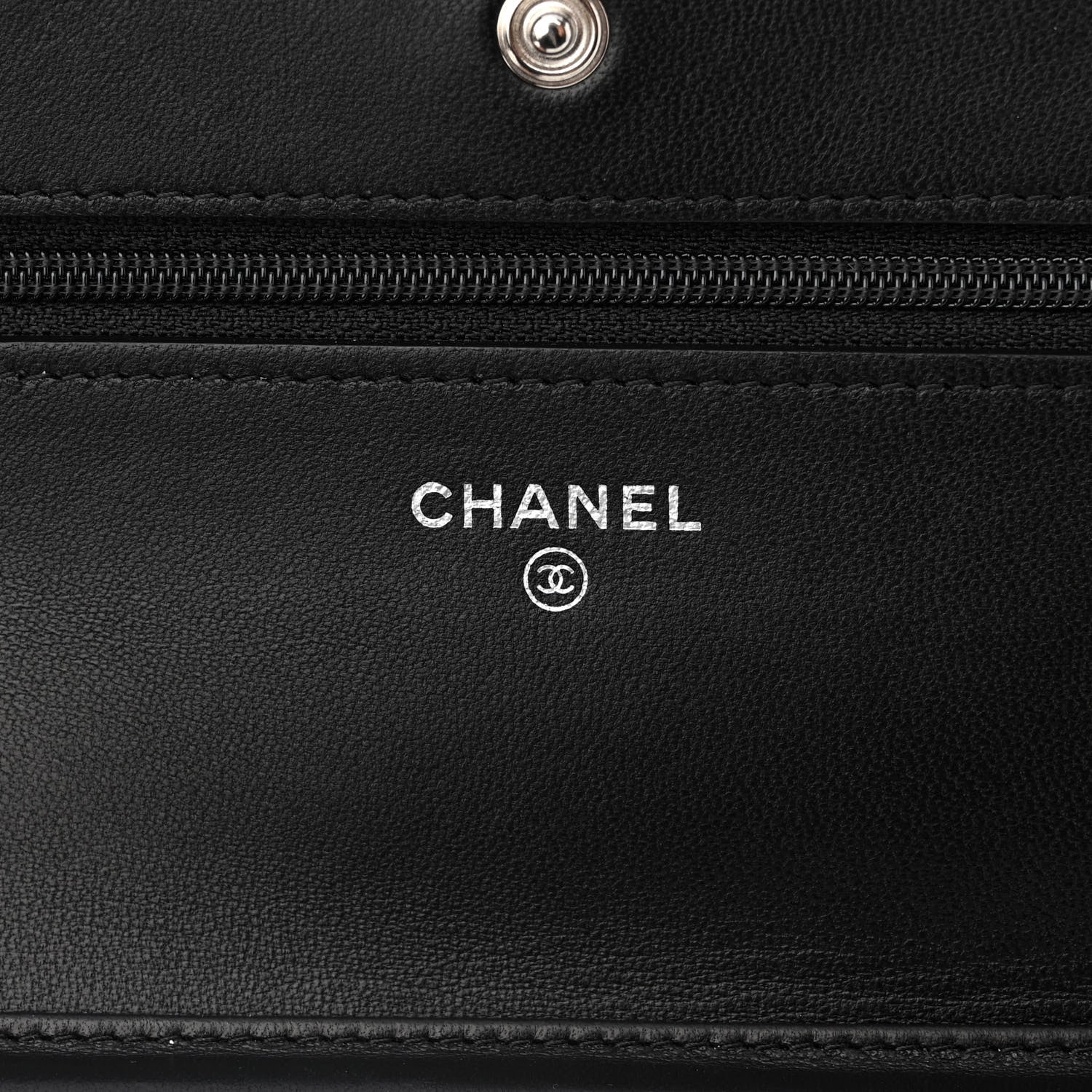Chanel Lambskin Glitter Quilted Wallet On Chain WOC Black 6 of 11