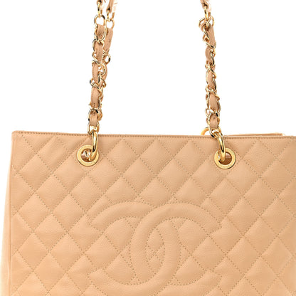 Chanel Caviar Quilted Grand Shopping Tote GST Beige Clair 8 of 13