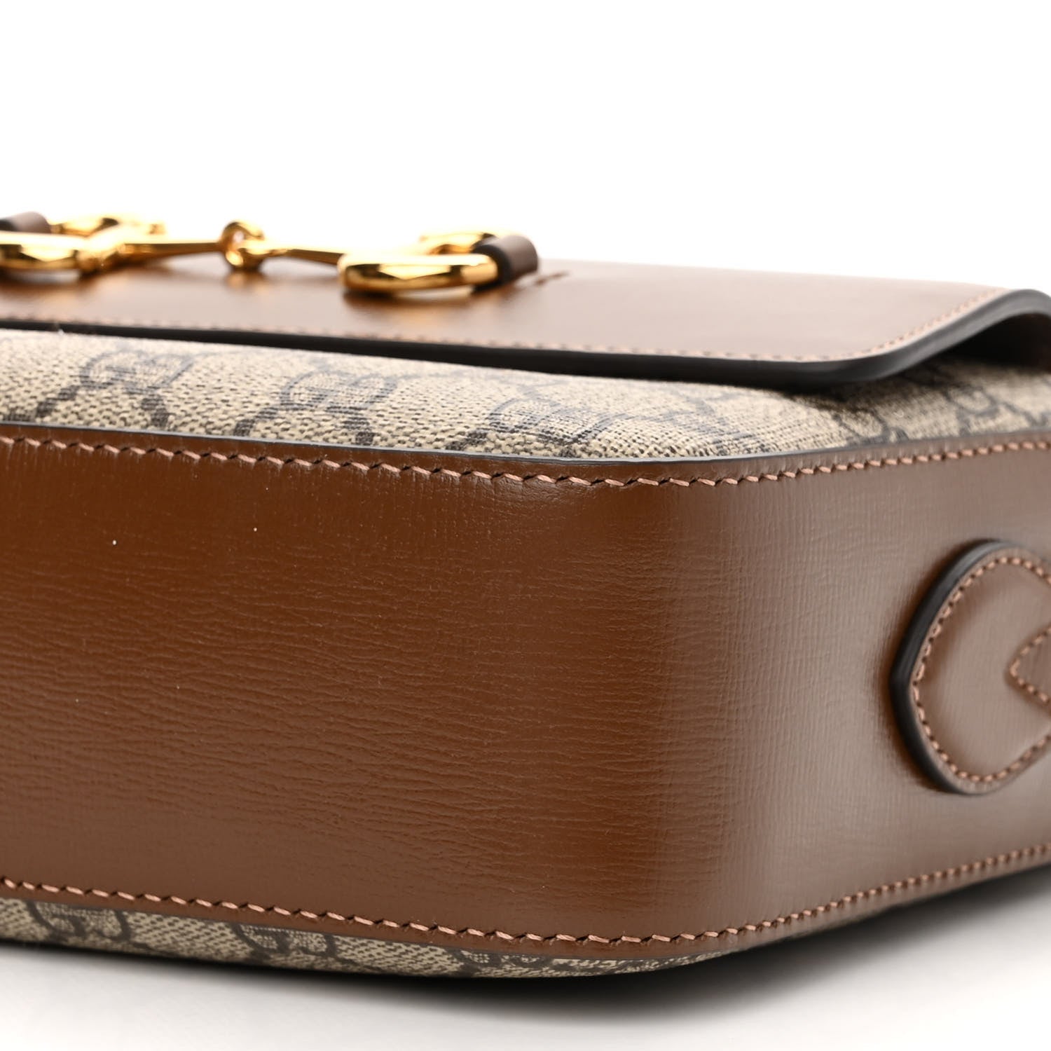 Gucci GG Supreme Monogram Small Horsebit 1955 Shoulder Bag Beige Brown Sugar 10 of 10