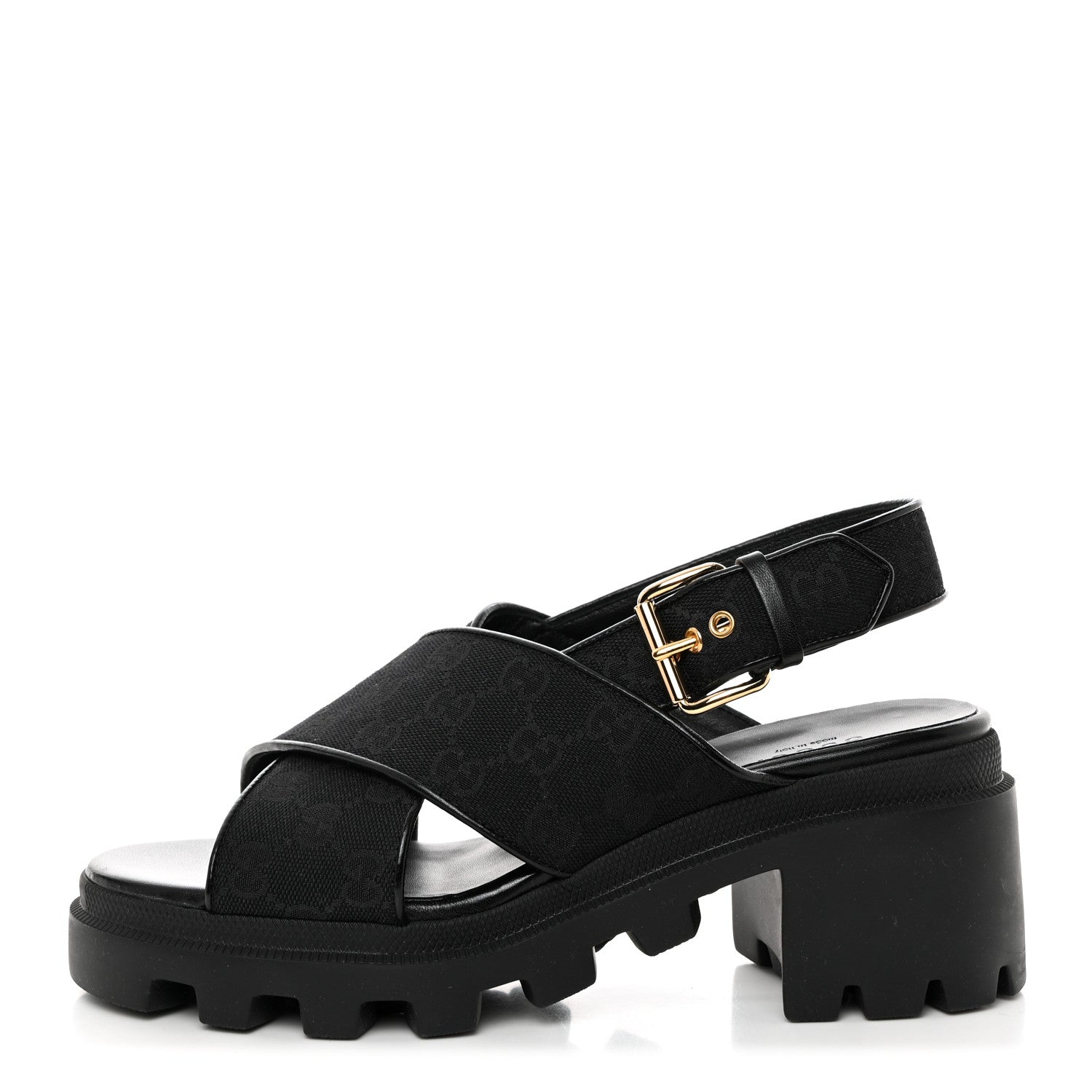 Gucci Monogram Granada Kid Trip 40/72mm Lug Sole Sandals 40 Black 1 of 9