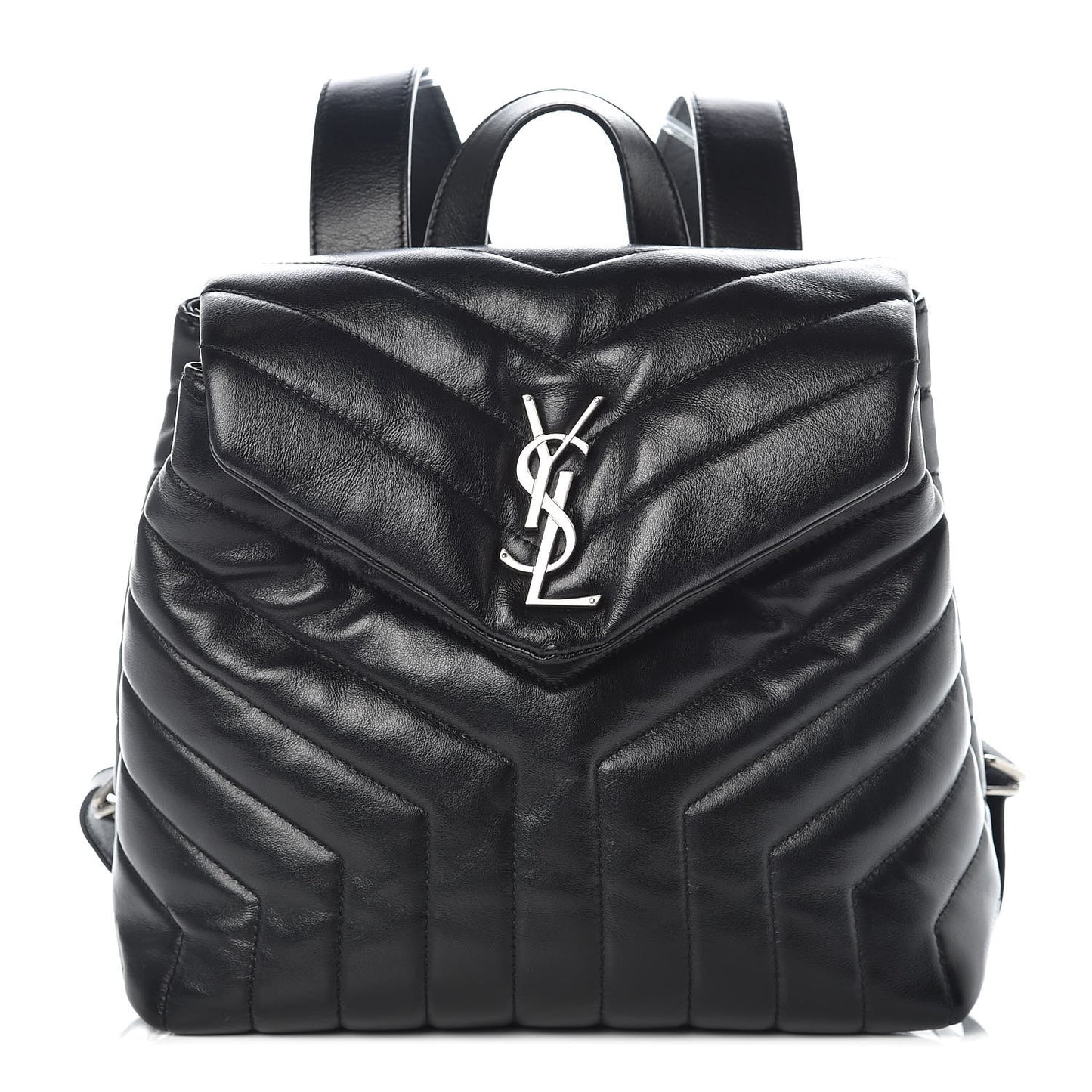 Calfskin Y Quilted Monogram Small Loulou Backpack Black