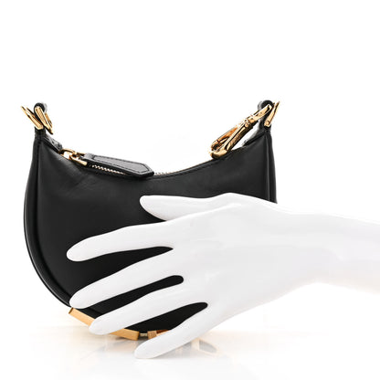 Fendi Vitello Grace Matte Nano Fendigraphy Hobo Charm Black 2 of 9