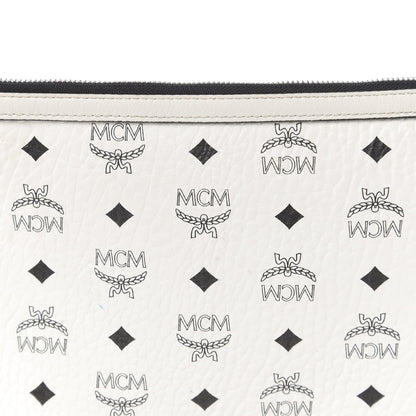 MCM Visetos Liz Shopper Tote Pouch White 13 of 13