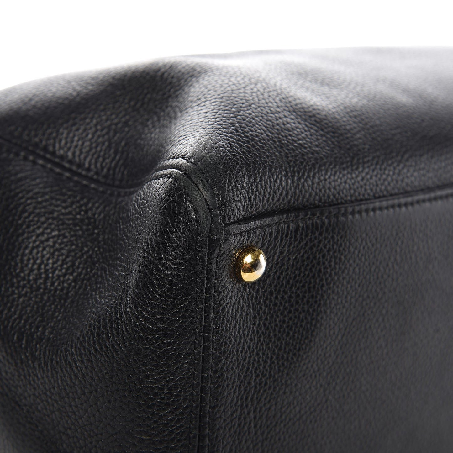 Calfskin Cerf Executive Shopper Tote Black