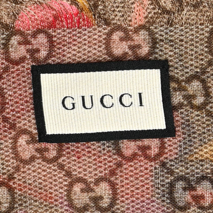 Gucci Wool Jacquard GG Monogram Big Panshie Fringe Shawl Roseate Beige 3 of 4